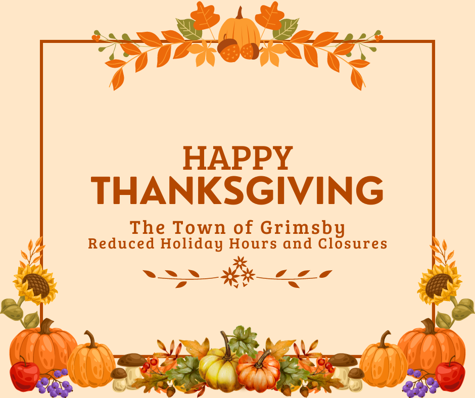 Image of Thanksgiving Holiday Hours for the Town of Grimsby facilities