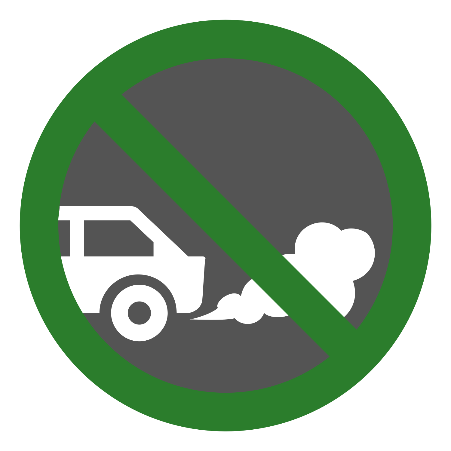 Idling Car with Green Cross indicating no idling