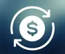 Money symbol with arrows circling