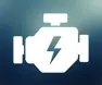 Engine symbol with lightning bolt in it